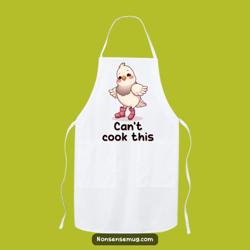 Funny Pigeon Dance Apron - Kitchen Humor Gift for Cooking Bird Lovers