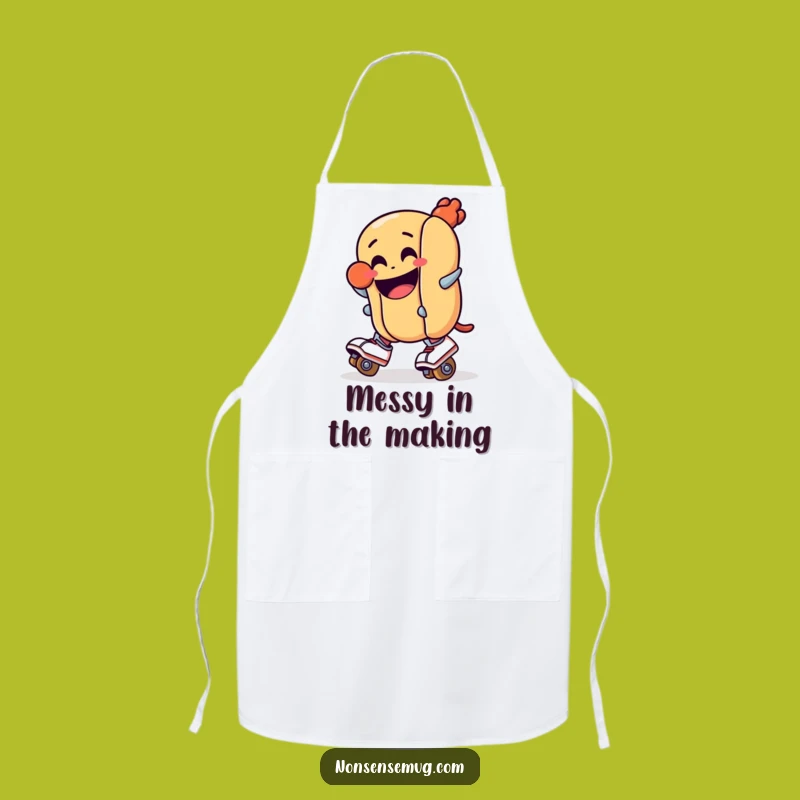 Funny Hot Dog Roller Skate Apron - Hilarious Cartoon Kitchenware for Foodies