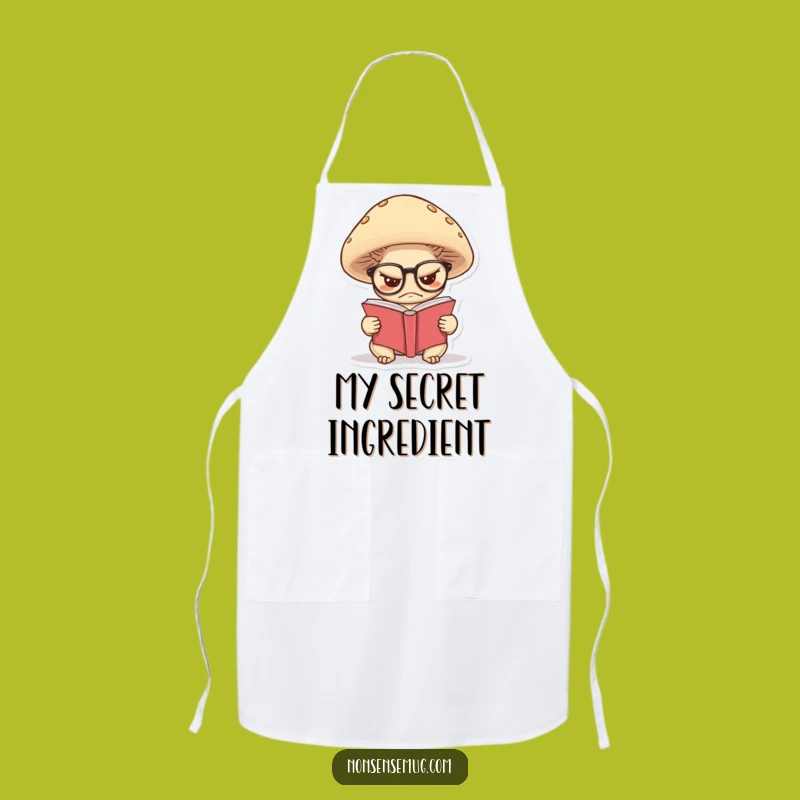 Funny Grumpy Mushroom Apron: Cook with Quiet Contemplation - Ideal Funny Chef Gift