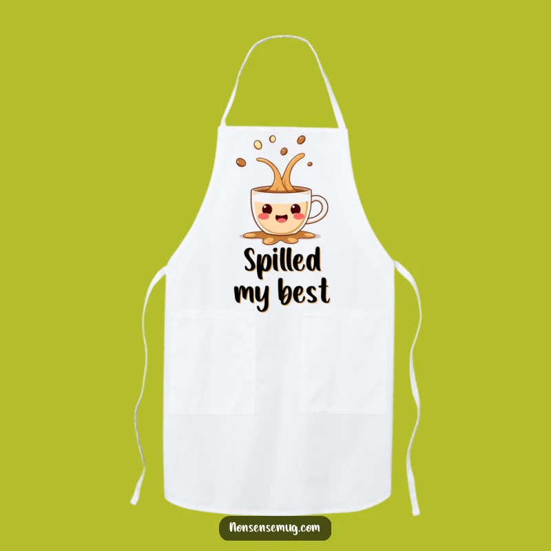 Funny Coffee Spill Apron: Kitchen Character Statement Piece