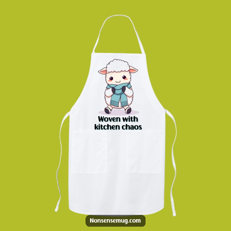 Funny Sheep Knitting Apron: Chef Ewe Crafting Scarf on Feet - Hilarious Kitchen Gift
