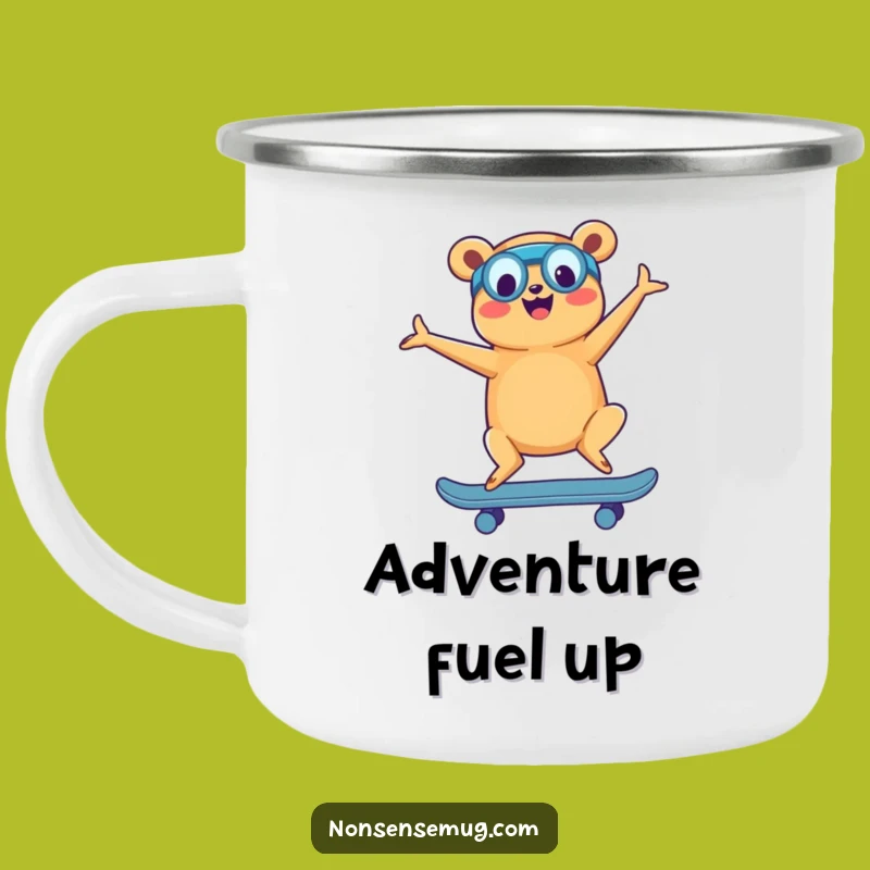 Funny Hot Dog Yoga Skateboard Camping Mug: Adventure with Hilarious Cheer