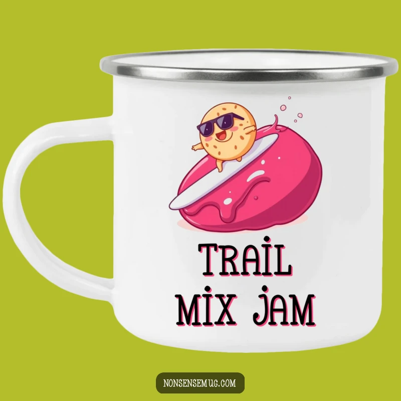 Durable Funny Bagel Surfing Jam Camping Mug - Adventure Fuel for Foodies