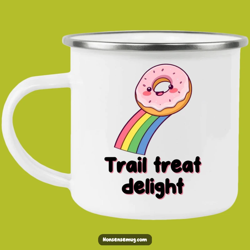 Funny Donut Rainbow Slide Camping Mug: Sweet Adventures Start Here
