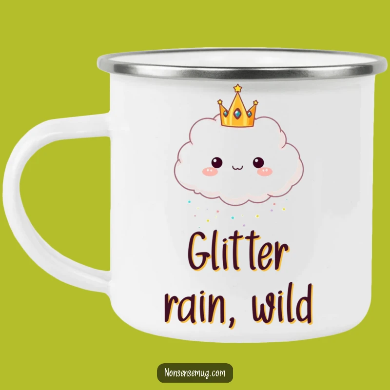 Funny Glitter Cloud Camping Mug: Outdoor Whimsical Adventure
