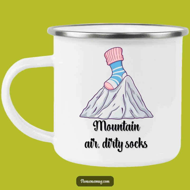 Funny Sock Climbing Laundry Camping Mug: Bravery On-the-Go Gift
