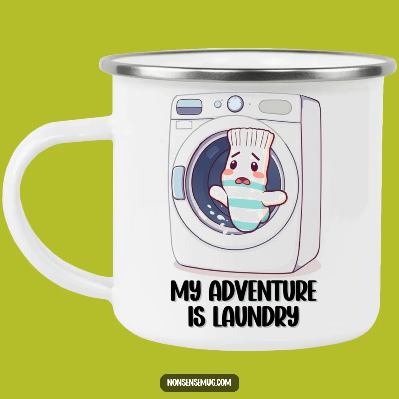 Funny Sock Escape Camping Mug: Outdoor Confused Laundry Day Adventure, Rugged Funny Gift