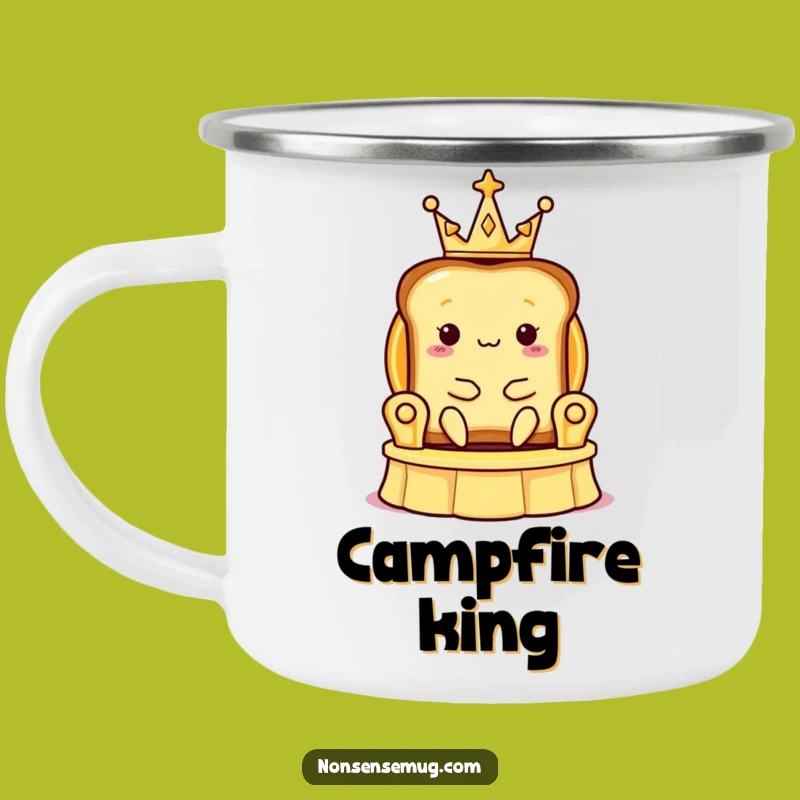 Funny Toast Crown Camping Mug: Royal Breakfast - Outdoor Funny Gift