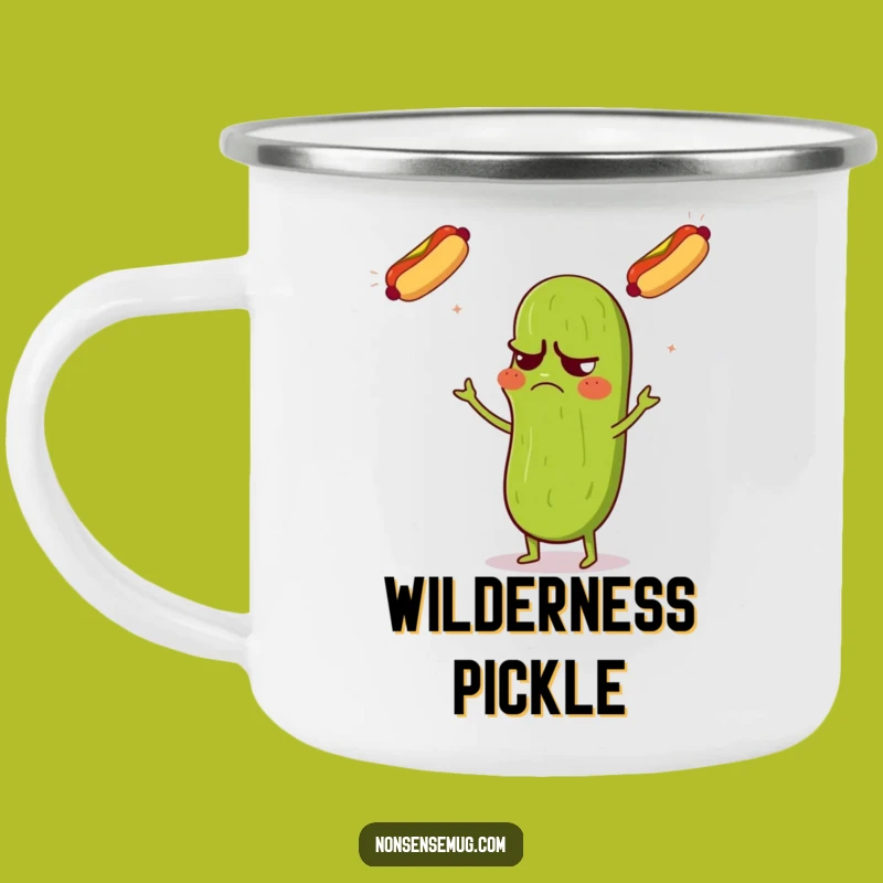 Funny Pickle Juggling Camping Mug: Grumpy & Confused - Outdoor Funny Gift