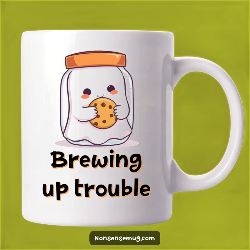 Funny Ghost Cookie Thief Mug - Spooky Treat Gift for Sweet Tooth Lovers