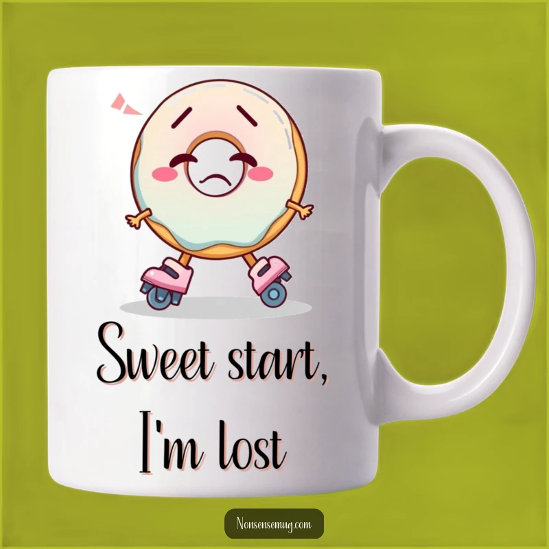 Funny Confused Donut Skating Mug: Hilarious Gift for Foodies