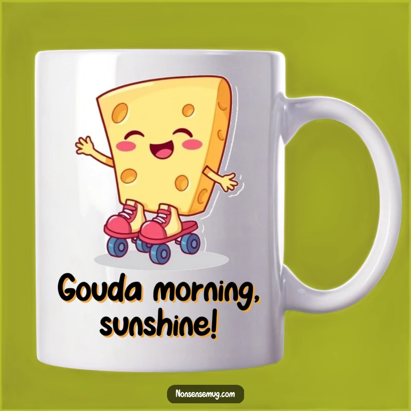 Funny Giggling Cheese Mug - Hilarious Roller Skate Gift for Foodies