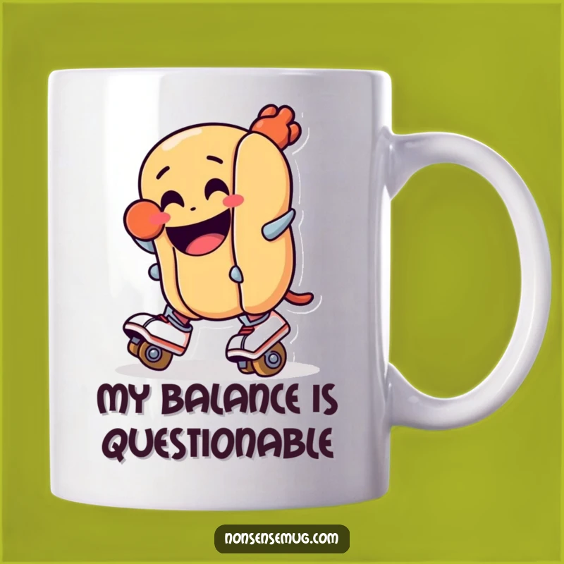 Funny Hot Dog Roller Skate Fail Mug - Hilarious Cartoon Gift for Skate Lovers