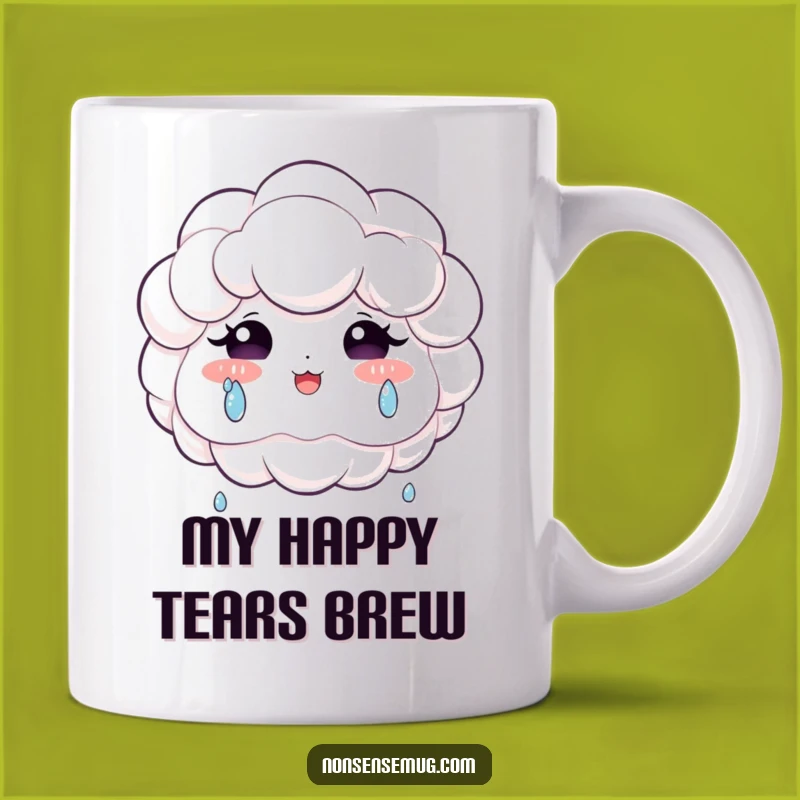 Funny Joyful Cloud Teardrops Mug - Happy Tears Gift!