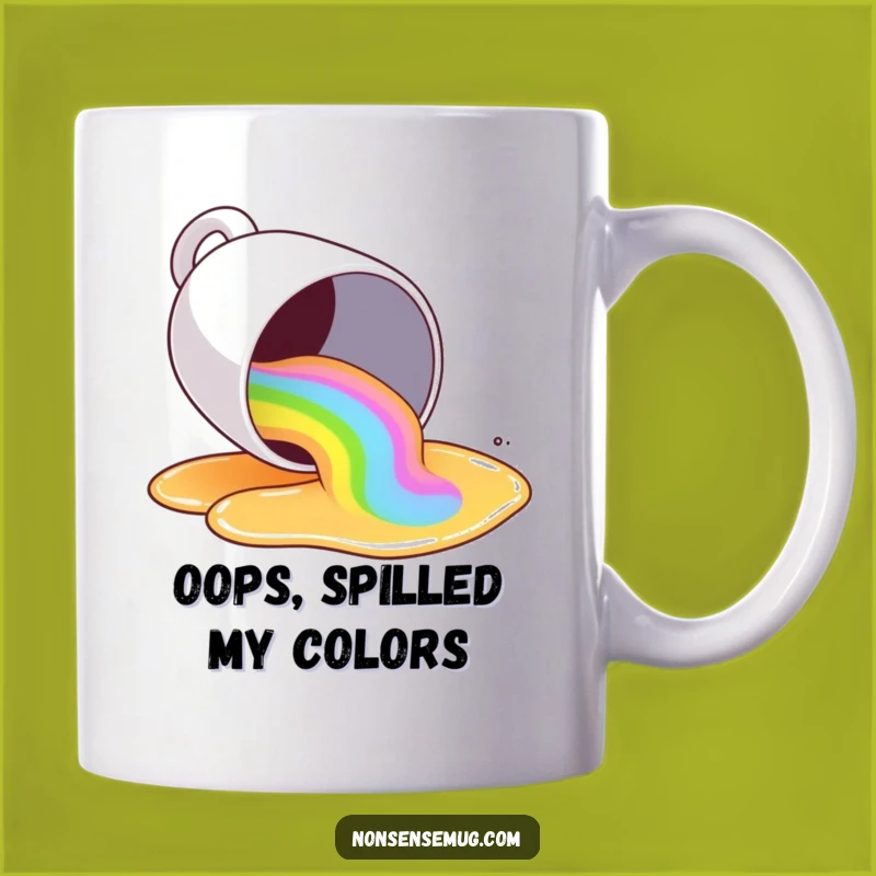 Funny Rainbow Spill Mug: Embrace the Colorful Chaos with This Hilarious Gift