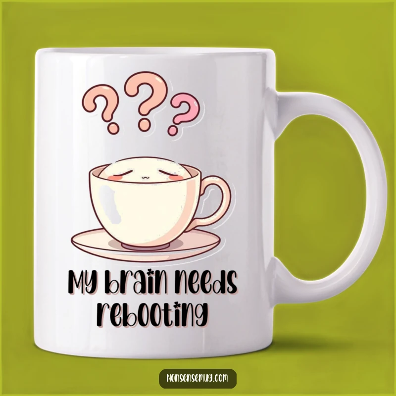 Funny Sleeping Teacup Question Mark Mug - Perfect Gift for Coffee and Tea Lovers