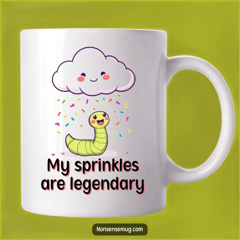Funny Happy Cloud Confetti Mug - Whimsical Gift for Worms and Humans