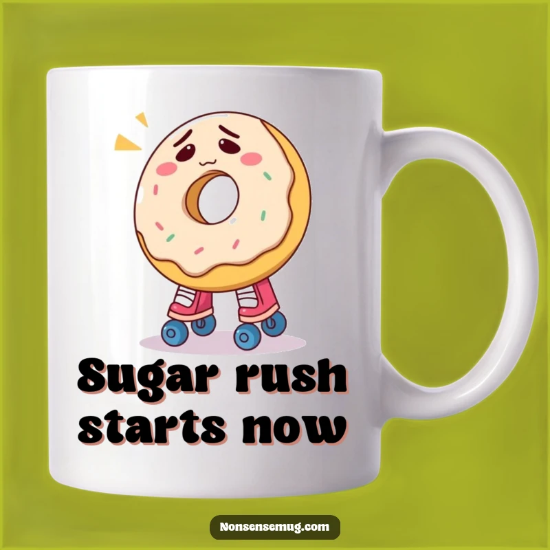 Funny Donut Roller Skate Mug: Confused Treat Gift