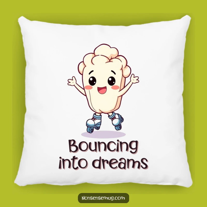 Funny Popcorn Roller Skates Pillow - Exhilarated Kernel Comfort Gift