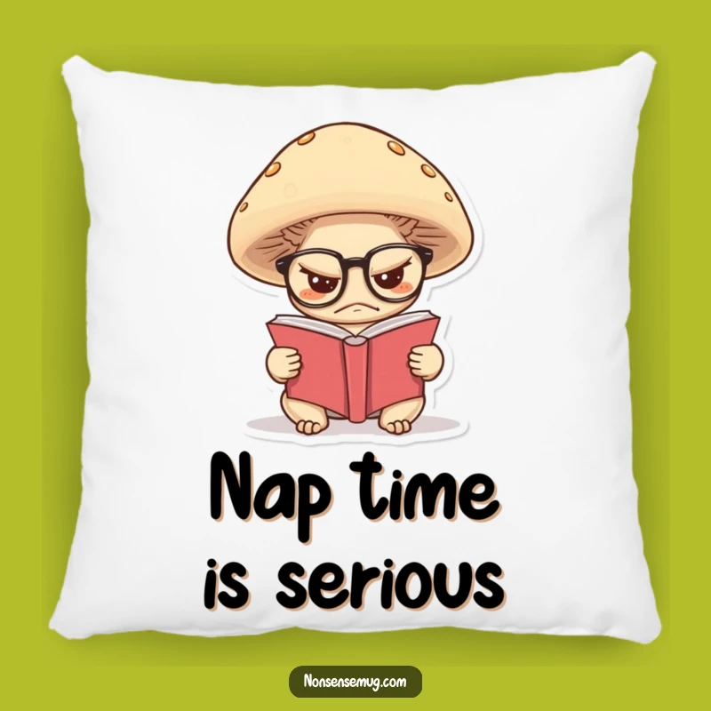 Funny Grumpy Mushroom Pillow: Cozy Comfort for the Wise Reader - Perfect Funny Gift