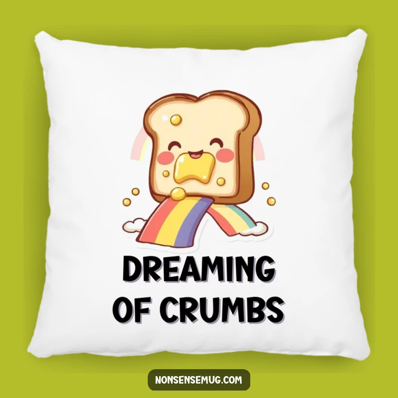 Funny Toast Rainbow Pillow: Snuggle Up with a Slice of Happiness!