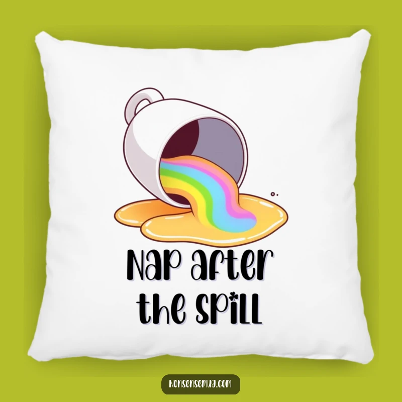 Funny Rainbow Spill Pillow: Snuggle Up with Hilarious Comfort