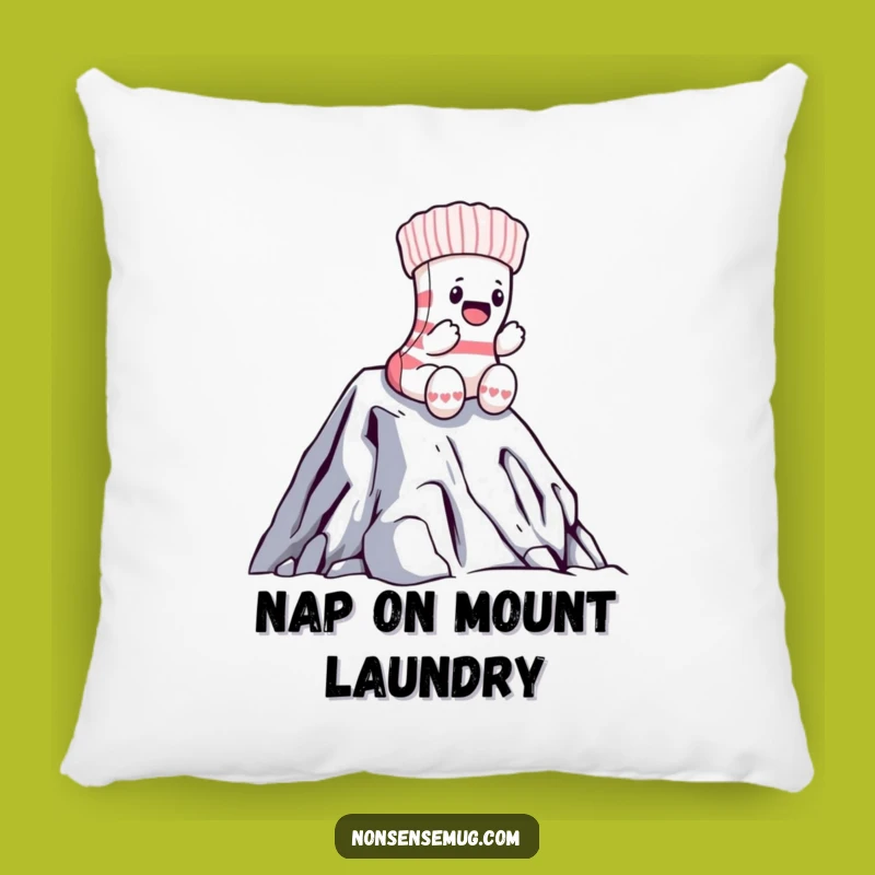 Funny Sock Laundry Mountain Pillow: Cozy Bravery for Your Space