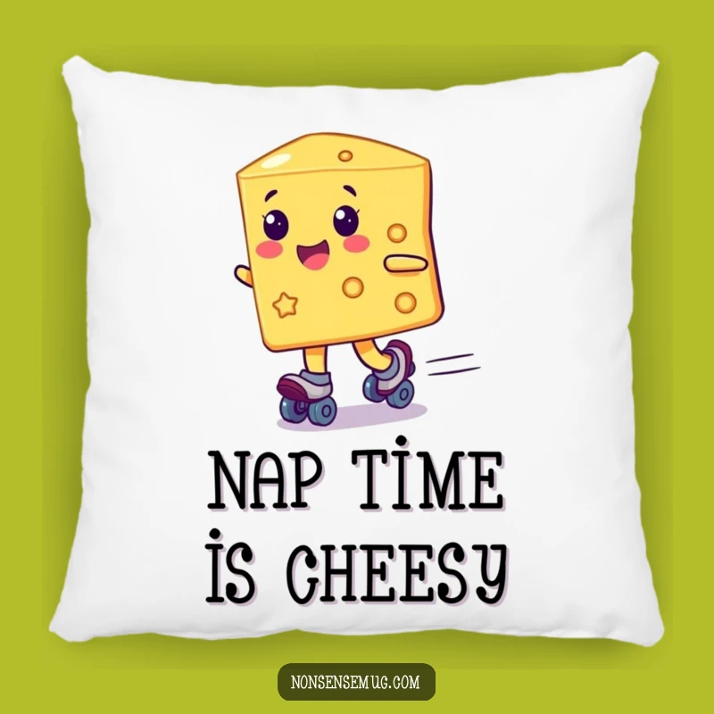 Funny Cheese Roller Skates Pillow: Cozy Comfort with a Hilarious Twist!