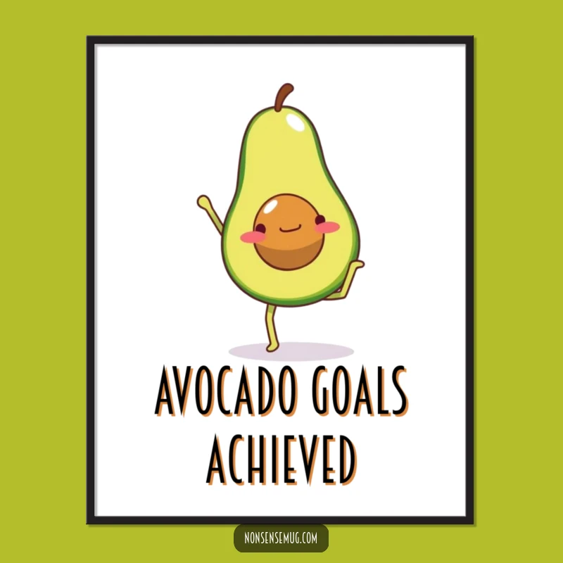 Funny Avocado Handstand Digital Art - Instant Fitness Decor!