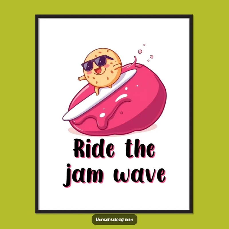 Funny Bagel Surfing Jam Digital Art - Instant Breakfast Humor for Your Walls