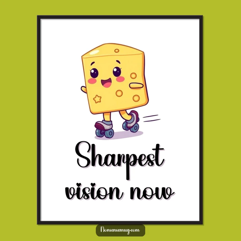 Funny Cheese Roller Skates Digital Print: Instant Laughter for Your Digital Space!