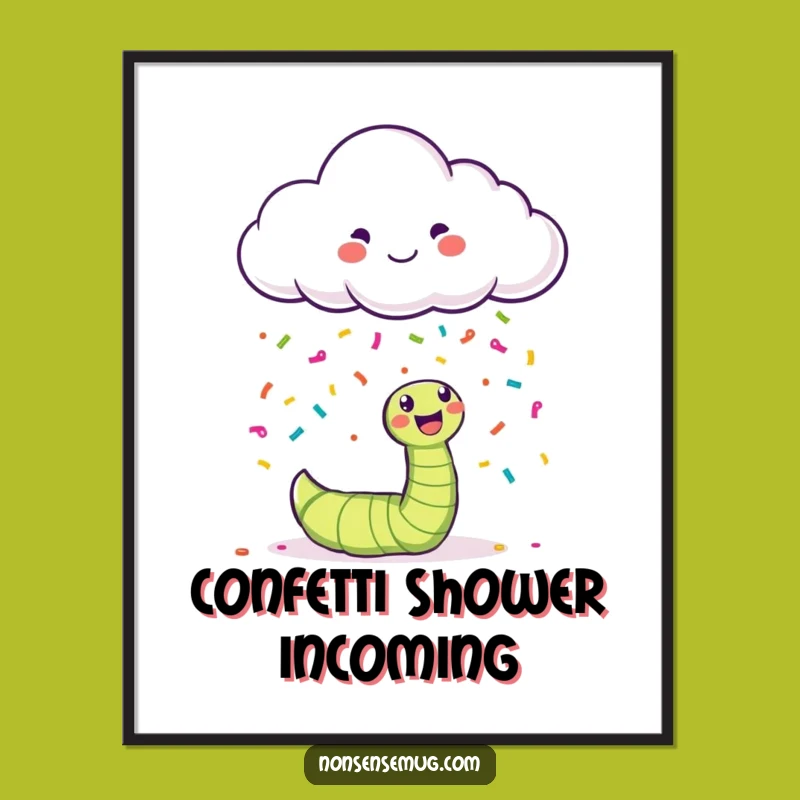 Funny Cloud Confetti Art Print - Whimsical Decor for a Joyful Home