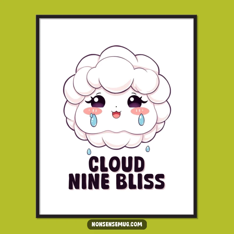 Funny Happy Cloud Digital Art - Instant Joyful Decor!