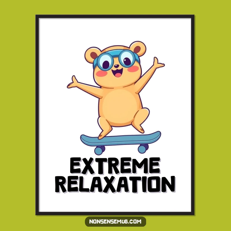 Funny Hot Dog Yoga Skateboard Digital Art: Hilarious Decor Download