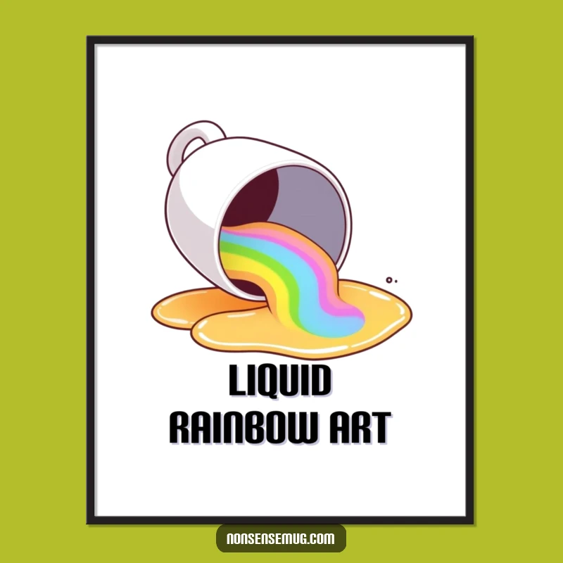 Funny Rainbow Spill Digital Art: Instant Hilarious Colorful Decor Download