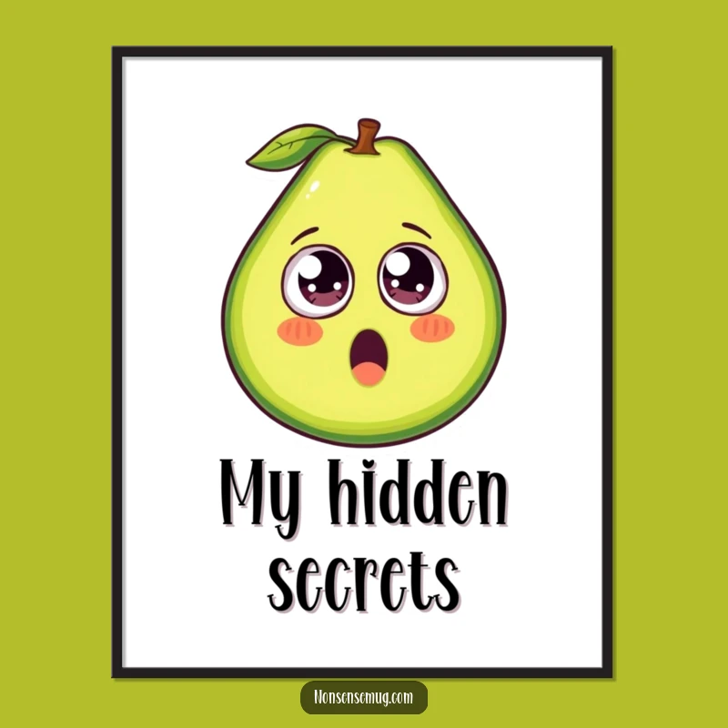 Funny Avocado Googly Eyes Digital Art - Instant Quirky Decor for Walls