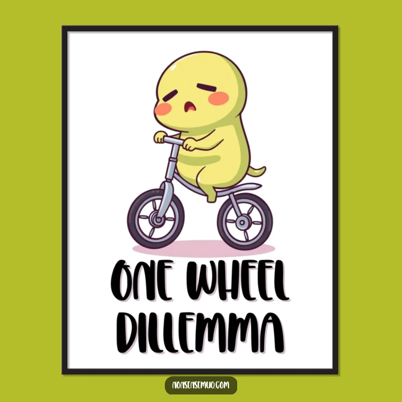 Funny Pickle Unicycle Digital Art: Instant Hilarious Motivation for Your Walls