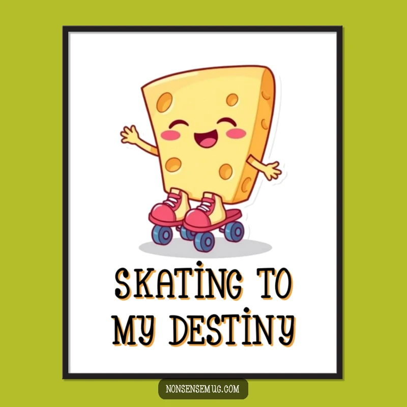 Funny Giggling Cheese Digital Print - Hilarious Food Art for Walls