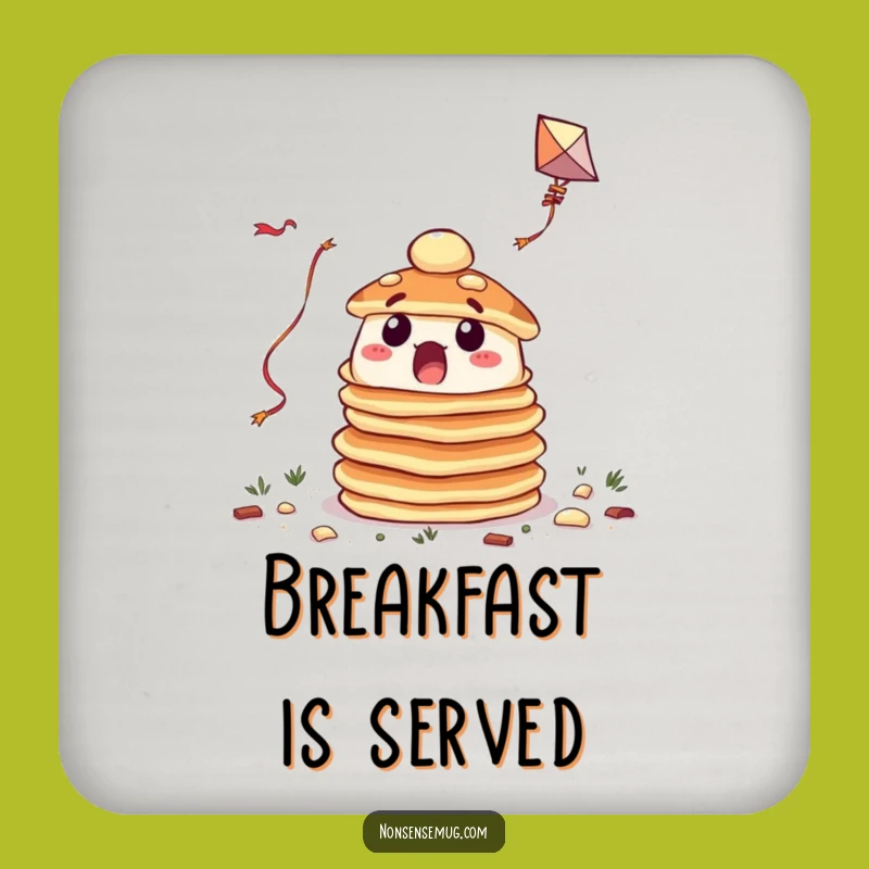Funny Pancake Kite Flying Coaster: Protect Surfaces with Humor