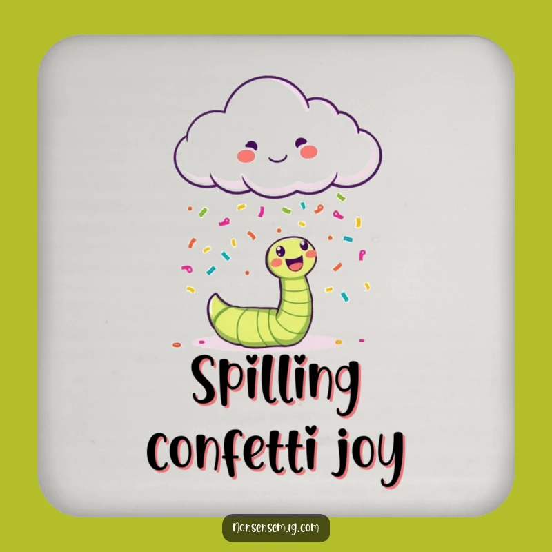 Funny Cloud Confetti Coaster - Protect Surfaces with Whimsy