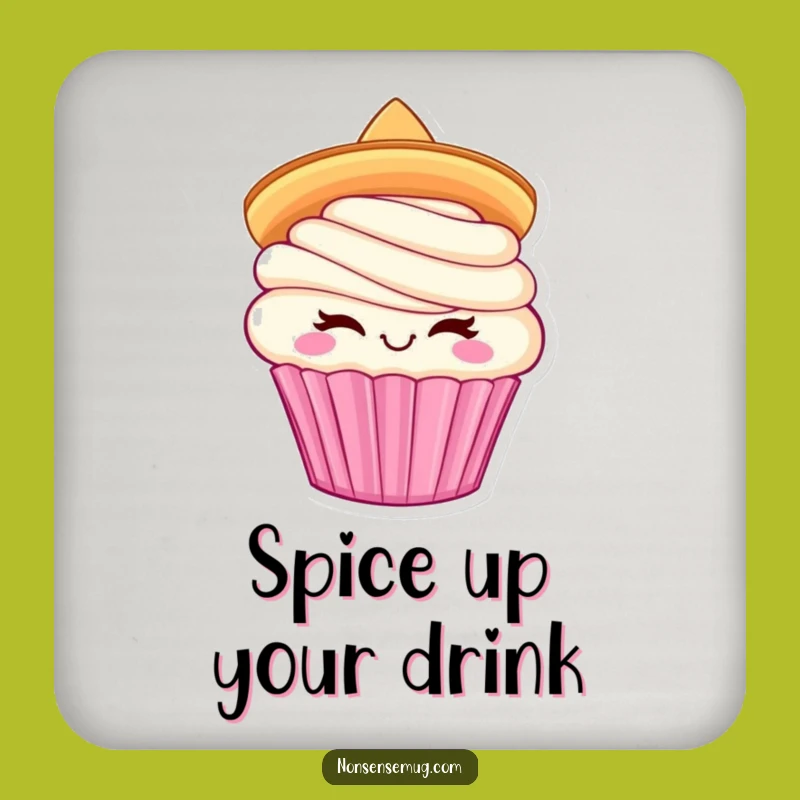 Funny Cupcake Sombrero Coasters: Protect Surfaces with Fiesta Charm