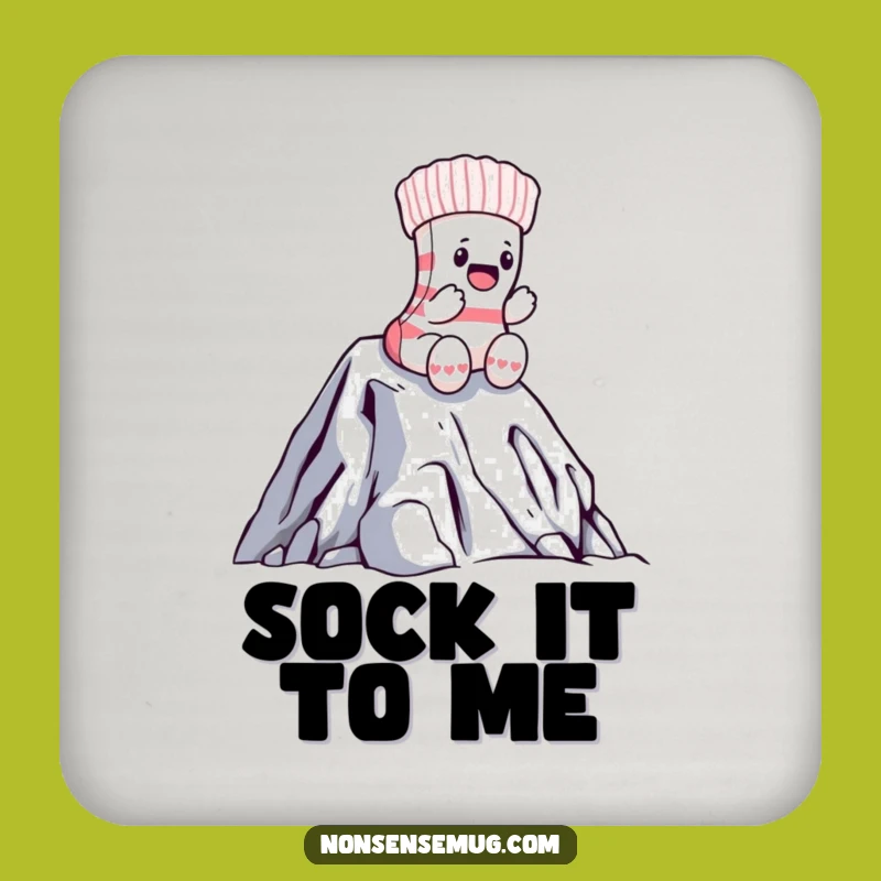 Funny Sock Laundry Mountain Coaster: Protect Surfaces Bravely
