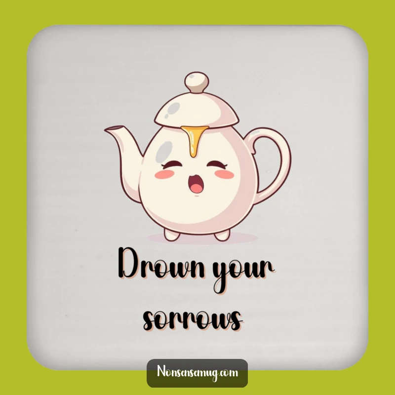 Funny Teapot Self-Pour Coaster: Aggressive Pouring Action, Tabletop Humor Gift