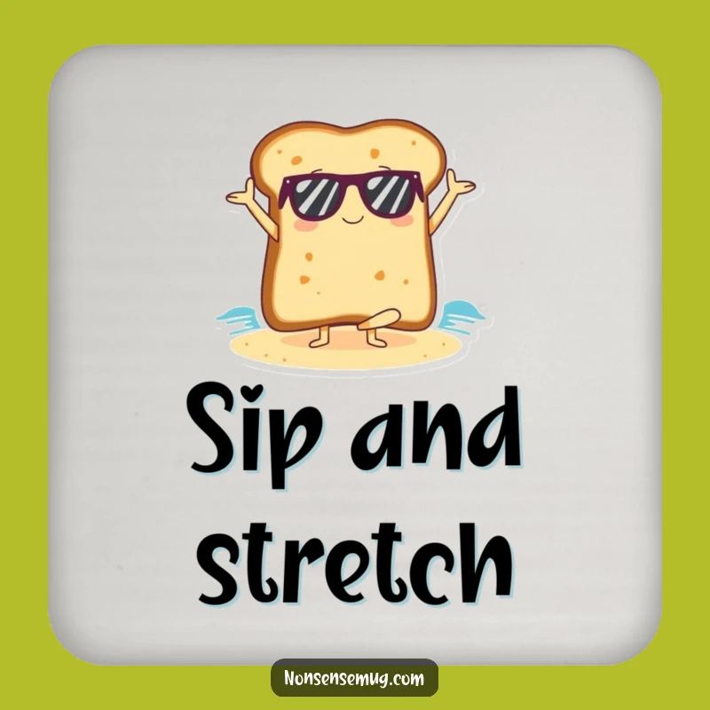 Funny Yoga Toast Coaster: Beach Zen Gift for Yogis