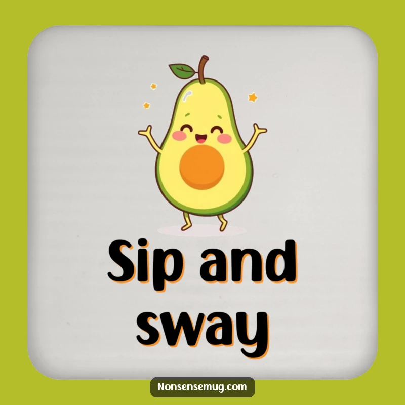 Funny Avocado Dance Drink Coaster: Protect Surfaces with Hilarious Art