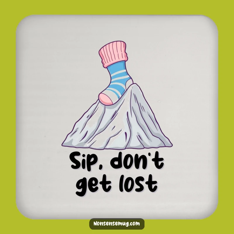 Funny Sock Climbing Laundry Coasters (Set of 4): Sip with Bravery Gift