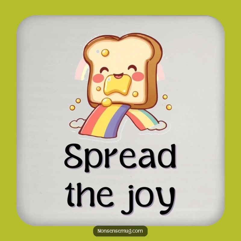 Funny Toast Rainbow Drink Coaster: Protect Surfaces with Whimsy!
