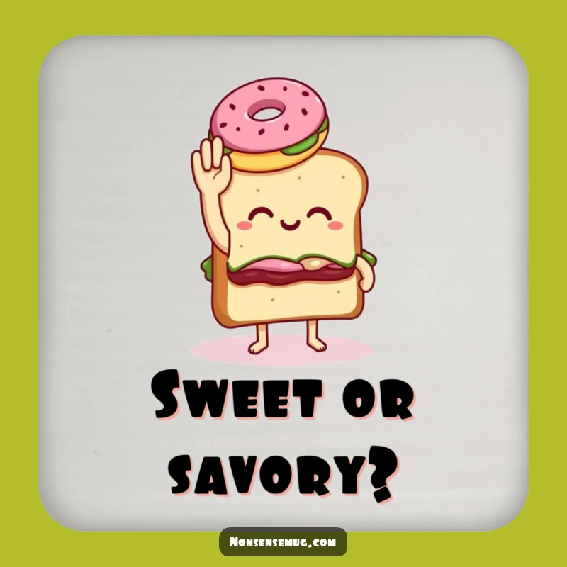 Funny Sandwich Donut Coasters (Set of 4): Protect Surfaces with Awkward Charm