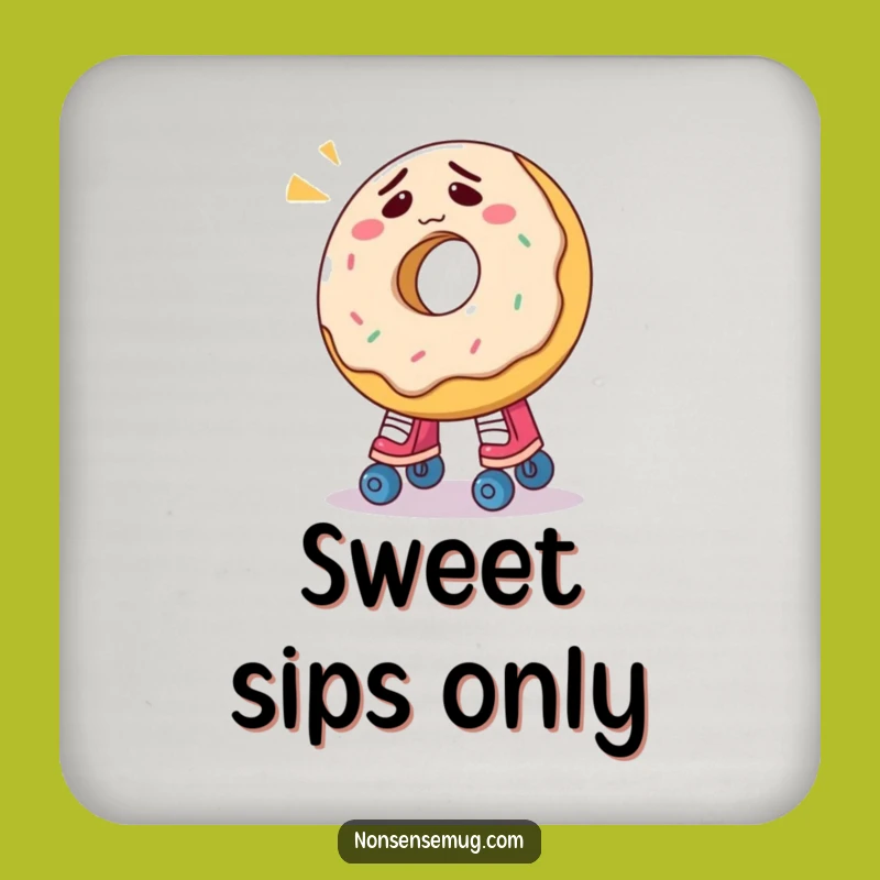 Funny Donut Roller Skate Coaster: Protect Surfaces Sweetly