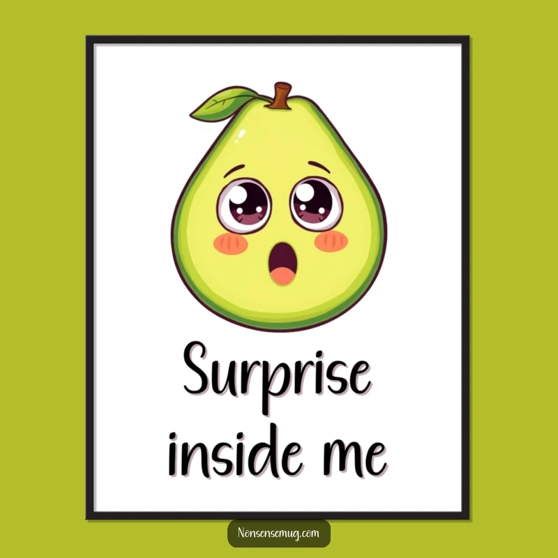 Funny Avocado Googly Eyes Poster - Whimsical Wall Art for Kitchens